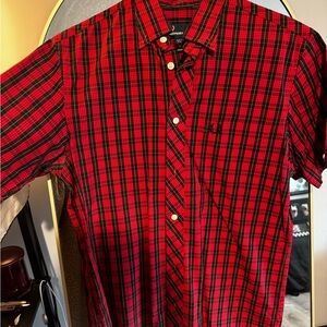 Fred Perry Red and Black Checkered Men's Shirt